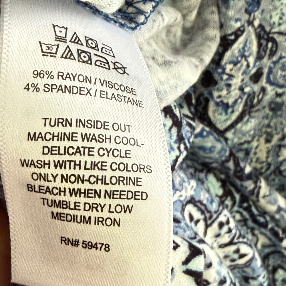 NWT Cynthia Rowley‎ Womens 1X Maxi Dress Blue Medallion Tile Print Banana Boho - Picture 5 of 9